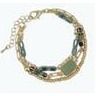 Bracelet - Faceted Green w Gold Beads