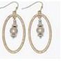 Earrings - Hammered Gold w Silver Bea