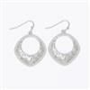 Earrings - Hammered Open Silver Drops
