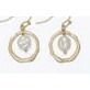 Earrings - Hammered Gold w Pearl Drop - Gold Ring