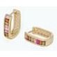 Earrings - Multicolor CZs Gold Hoop