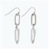 Earrings - Linear Pearls Silver Links