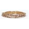 Bracelet - 6 Strand Brown+Pink Crysta