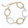 Bracelet - Hammered Open TwoTone