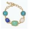 Bracelet - Gold w Blues + Turq