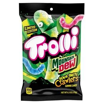 Trolli Sour Mountain Dew Crawlers, 6.3oz Peg Bag