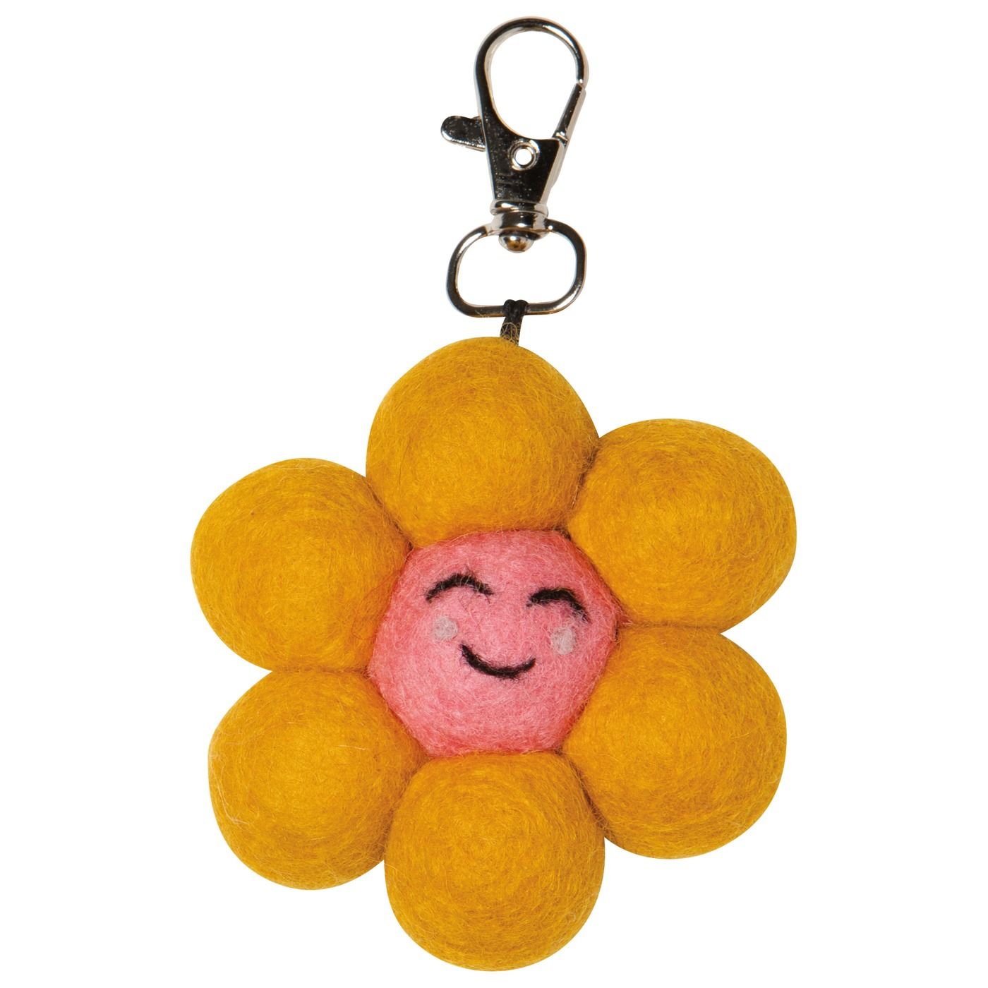 Daisy Days Felt Wool Bag Charm Body: Wool; Hardware: Stainless Steel W2.8 × H3.11"