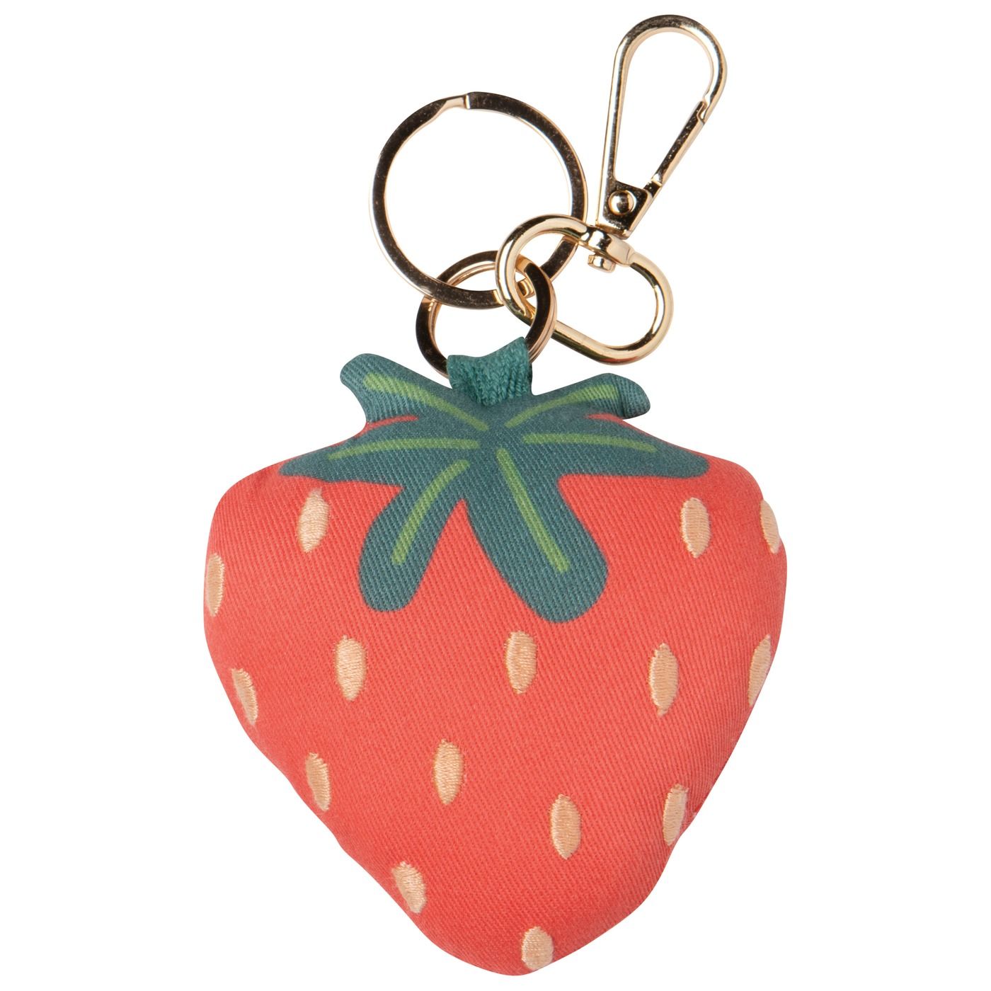 Berry Sweet Cotton Bag Charm Outer: Cotton; Fill: Polyester; Hardware: Zinc W3.5 × L4"