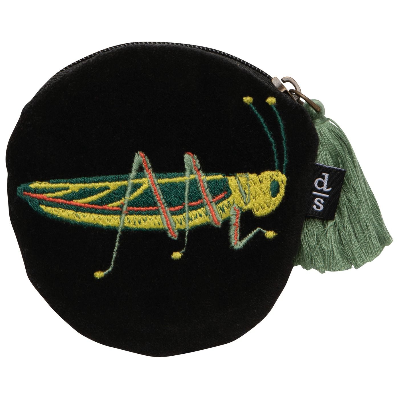 Pond's Edge Embroidered Coin Purse Outer: Cotton Velvet; Lining: Cotton; Embroidery: Polyester W4.5 × L4.5"