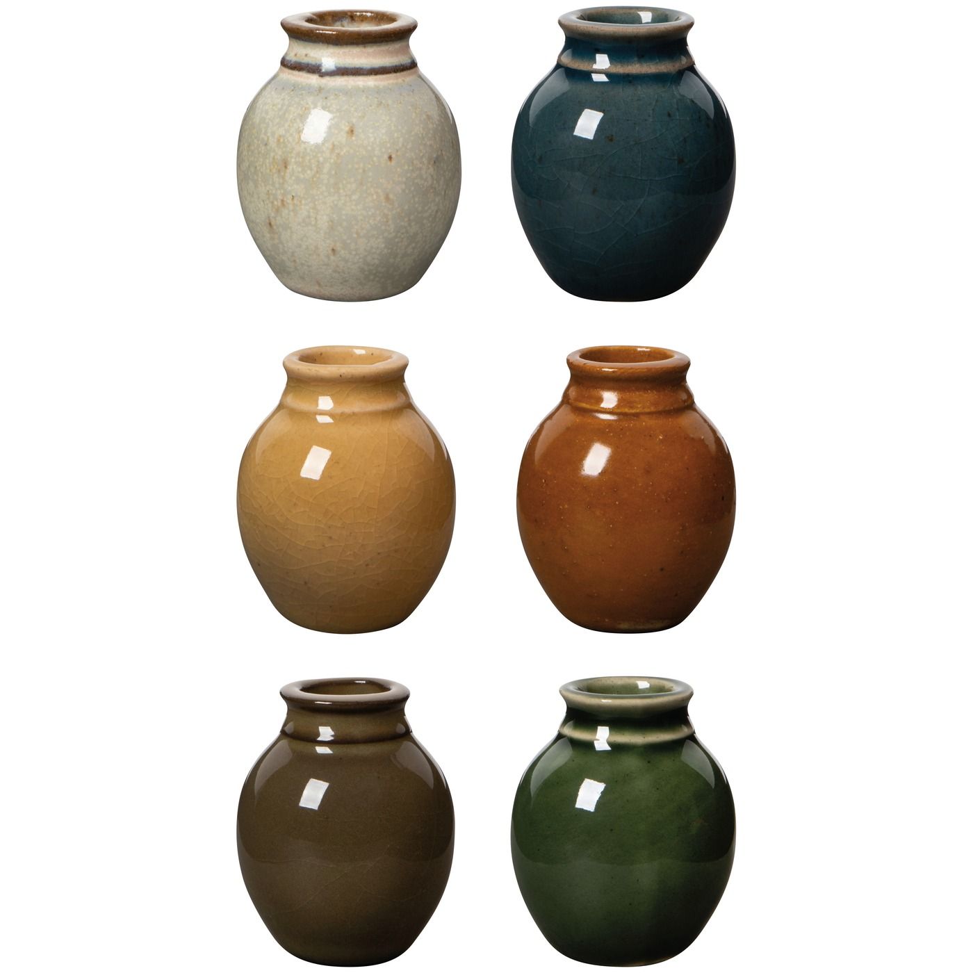 Apothecary Vases - Mini Set/6 Assorted DIA1.5 × H1.75"