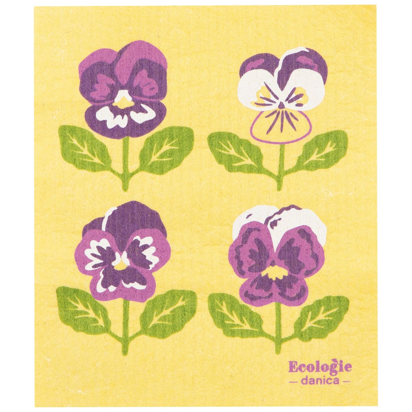 Mom's the Word - Pansy Swedish Dishcloth 70% Cellulose, 30% Cotton W6.5 × L8"