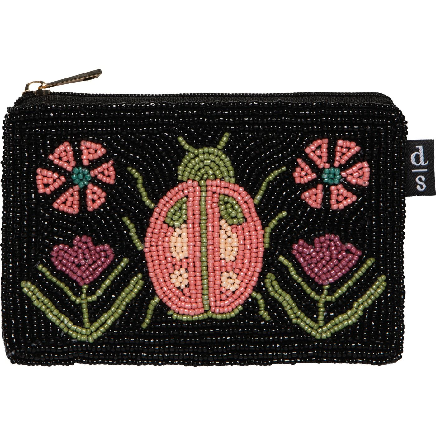 Amulet Beaded Pouch Body: Cotton; Beads: Glass W5.25 × L3.75"