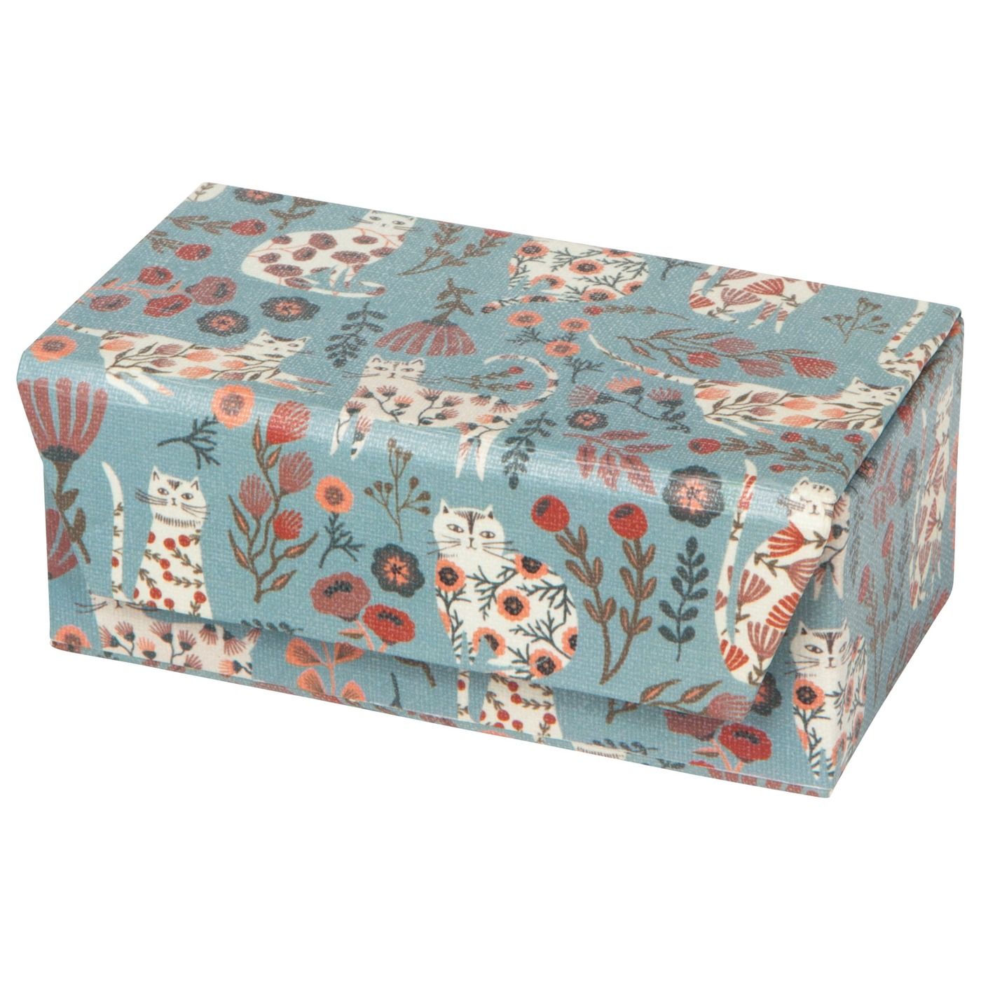 Catbloom Travel Jewelry Case Box: Recycled Cotton Paper; Lining: Polyester Velvet L4.25 × D2.5 × H2"