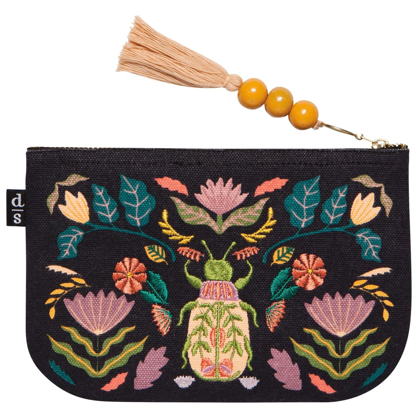 Amulet Small Zipper Pouch Body: Cotton; Embroidery: Polyester W7 × L4.5"