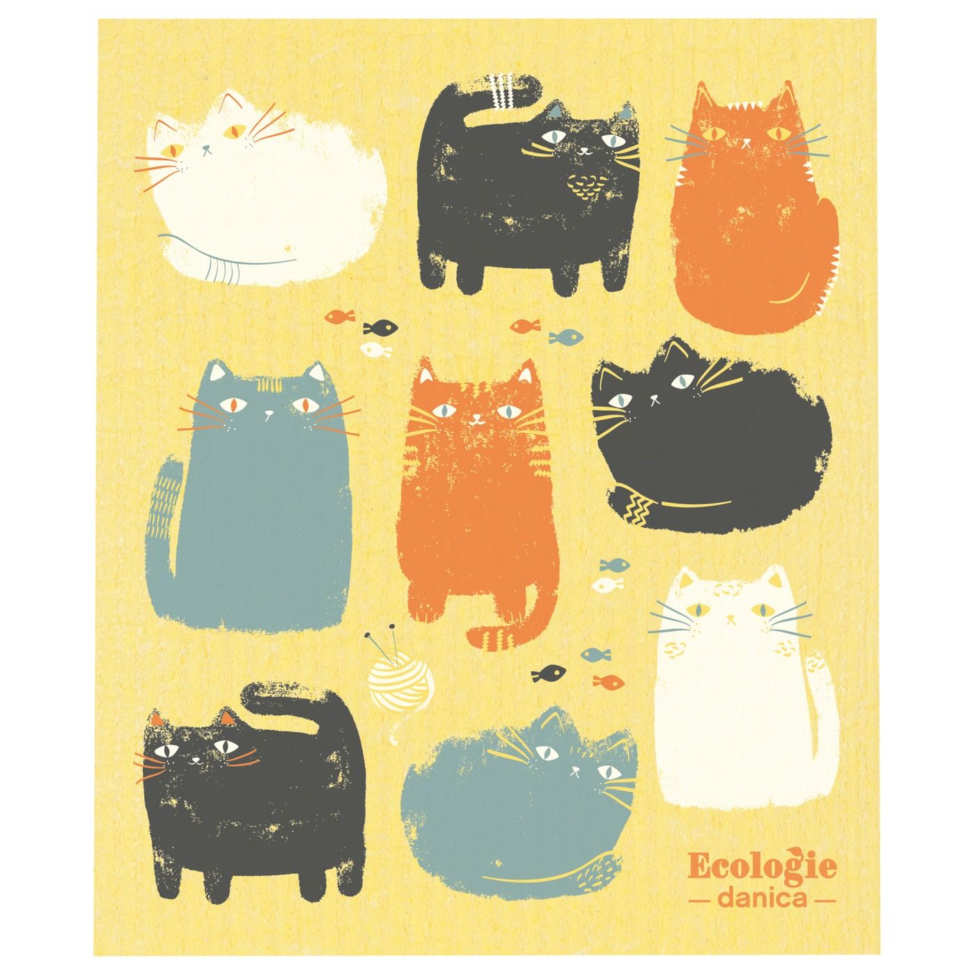 Swedish Dishcloths - Purrfect Pals W6.5 × L8"