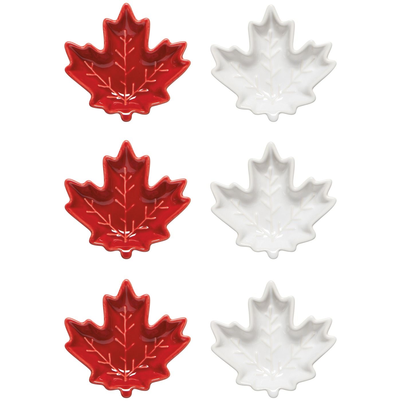 Maple Leaf Shaped Pinch Bowls Set/6 Assorted