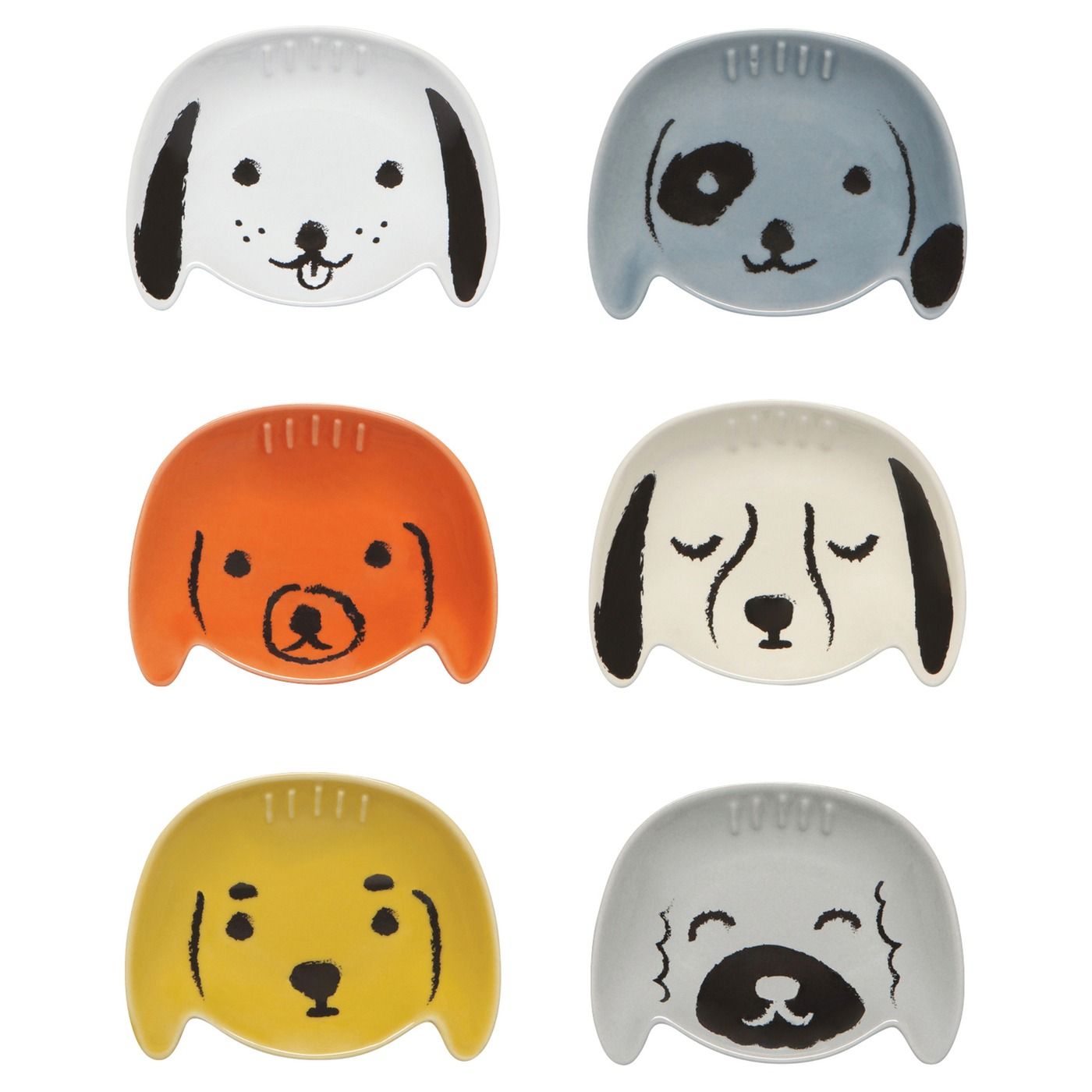 Shaped Pinch Bowls - Puppy Love Set/6 Assorted W4 × L3 × H1" 2 oz