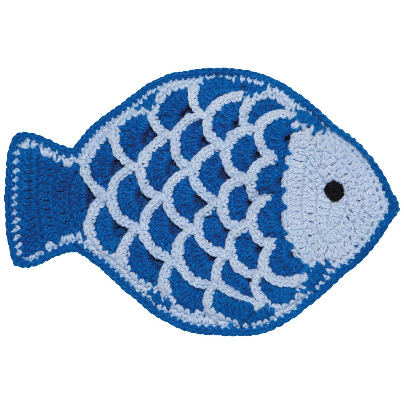 Fishies Crochet Trivet Cotton W9 × H6"