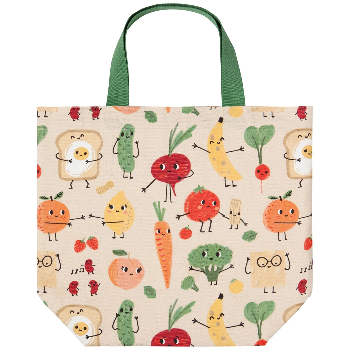 Pocket Totes - Funny Food W15 × H13 × D6" / Strap Drop 6"