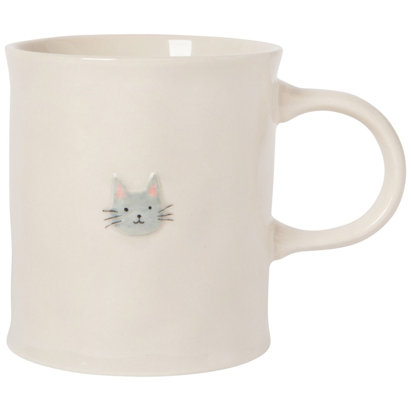 Cat Petite Motif Mug Stoneware DIA3.75 × H4" 16 oz
