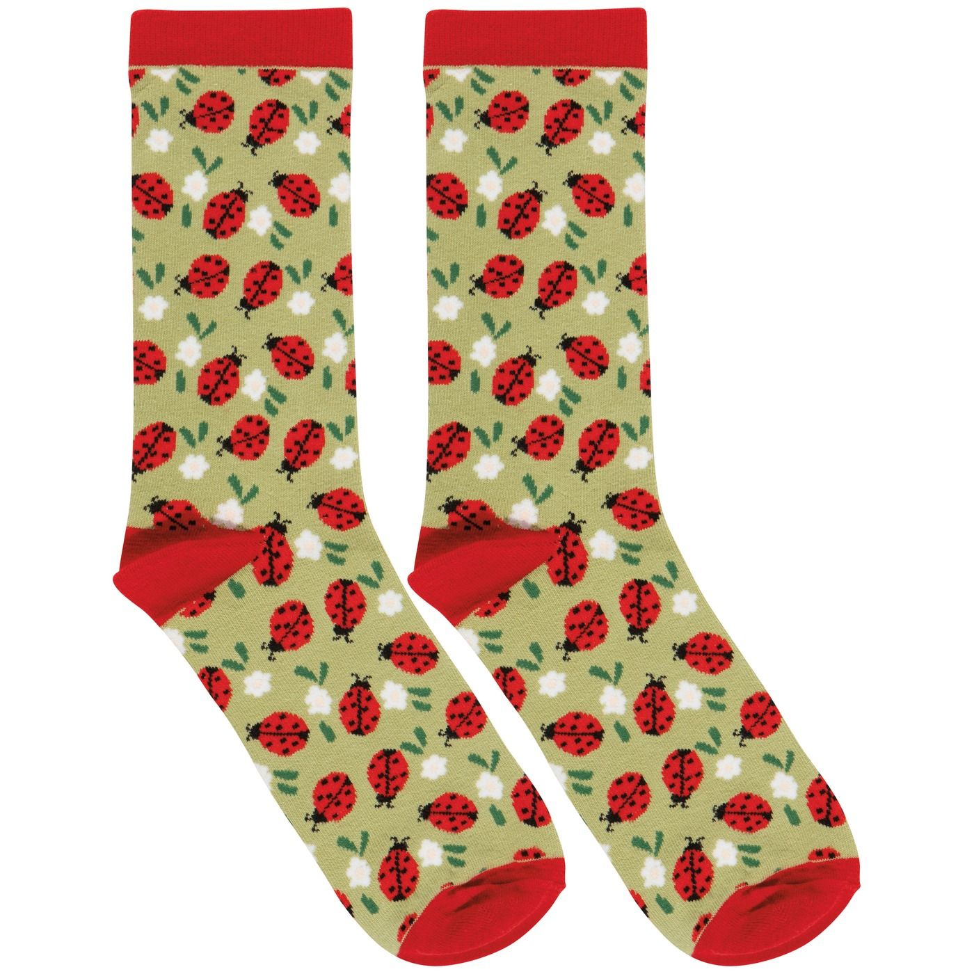 Ladybugs Socks 70% Cotton, 28% Polyester, 2% Spandex W3.3 × H15"