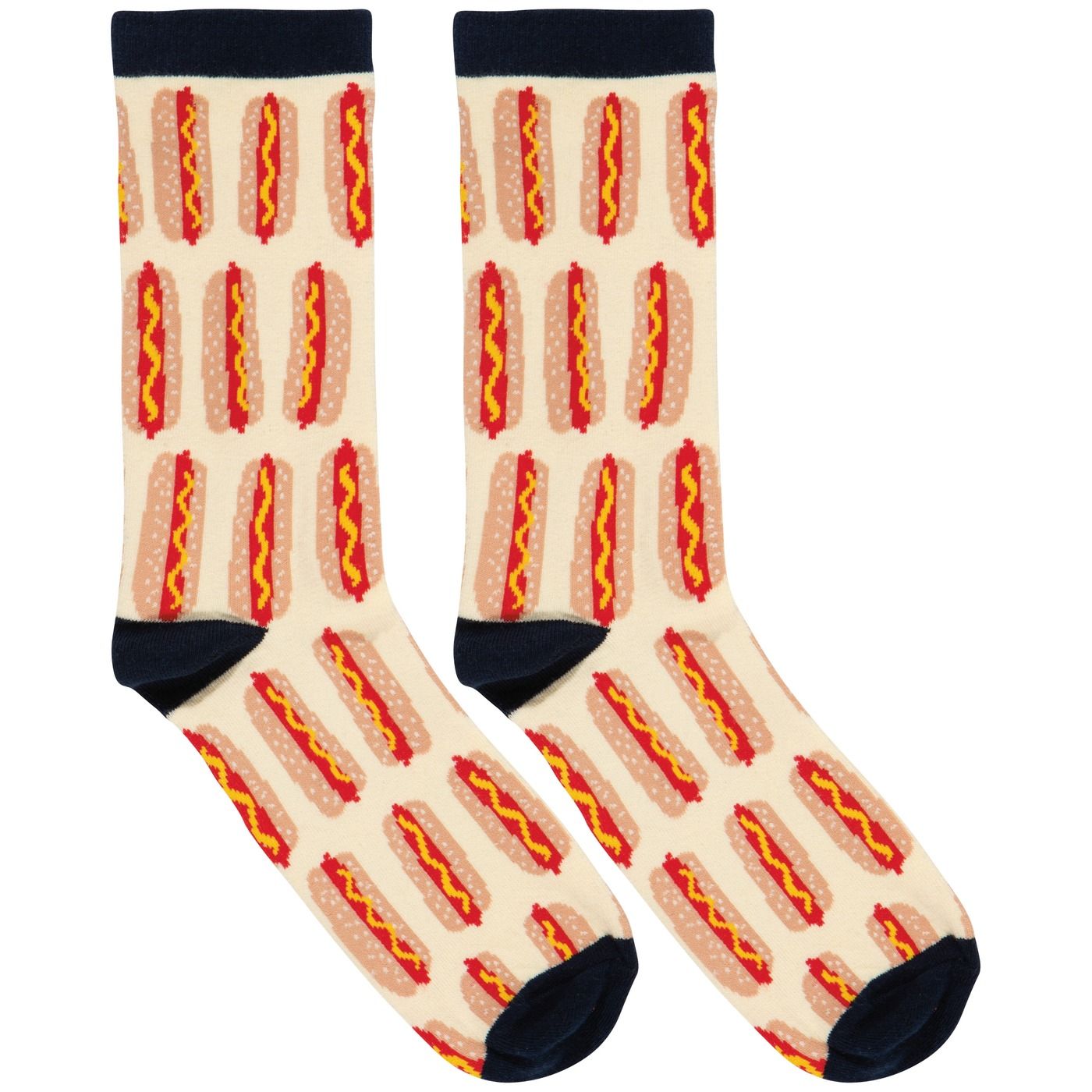 Hot Dog Socks 70% Cotton, 28% Polyester, 2% Spandex W3.3 × H15"
