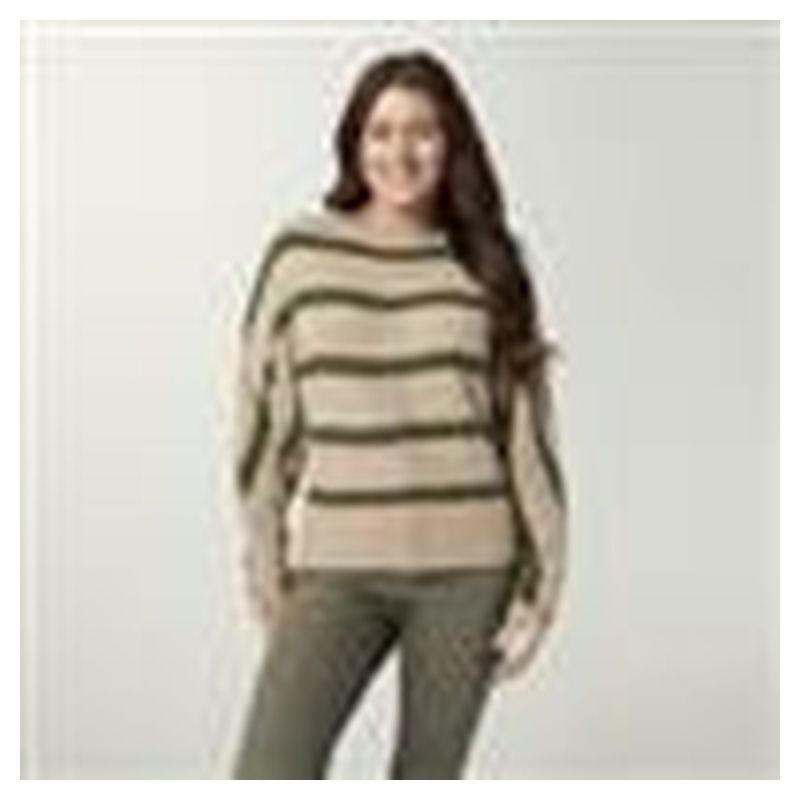 Taree Striped Sweater - Oatmeal/Olive S/M