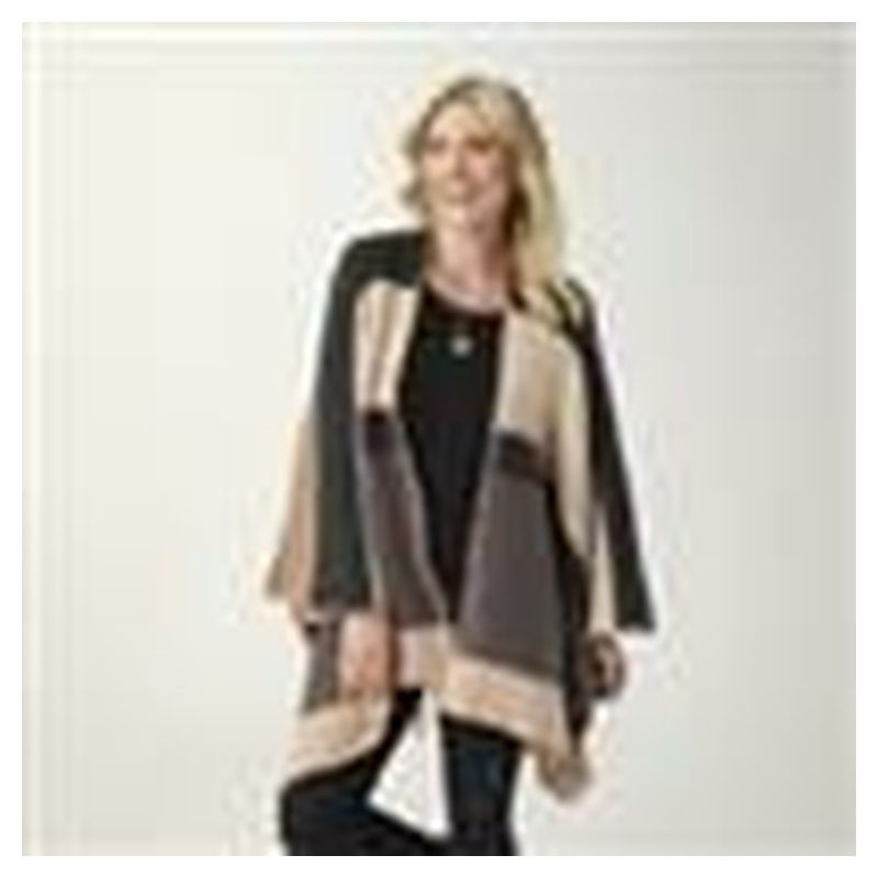 Arden Supersoft Striped Wrap - Mocha/Black/Cream