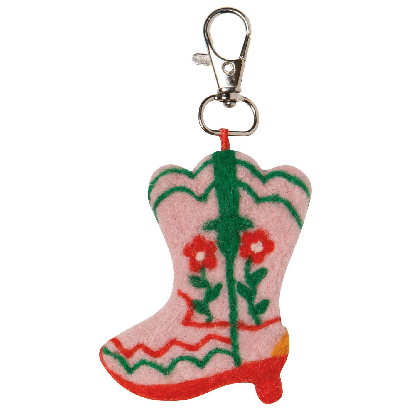 Howdy Y'all Felt Wool Bag Charm Body: Wool; Hardware: Stainless Steel W2.9" × H3.65"