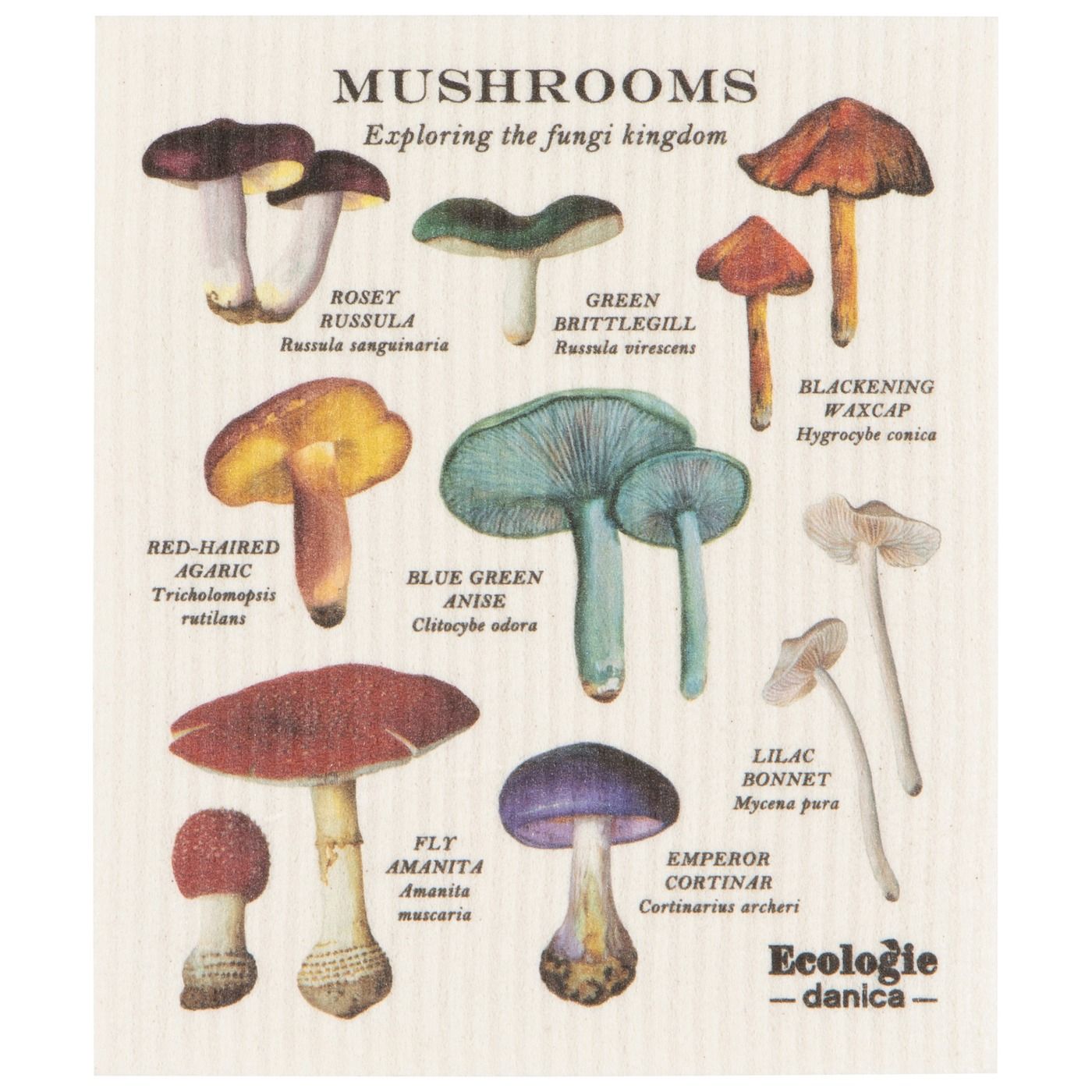 Swedish Dishcloths - Fine Print Mushrooms
