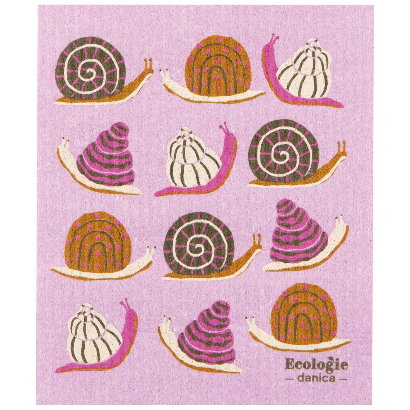 Gardenland - Snails Swedish Dishcloth 70% Cellulose, 30% Cotton W6.5 × L8"