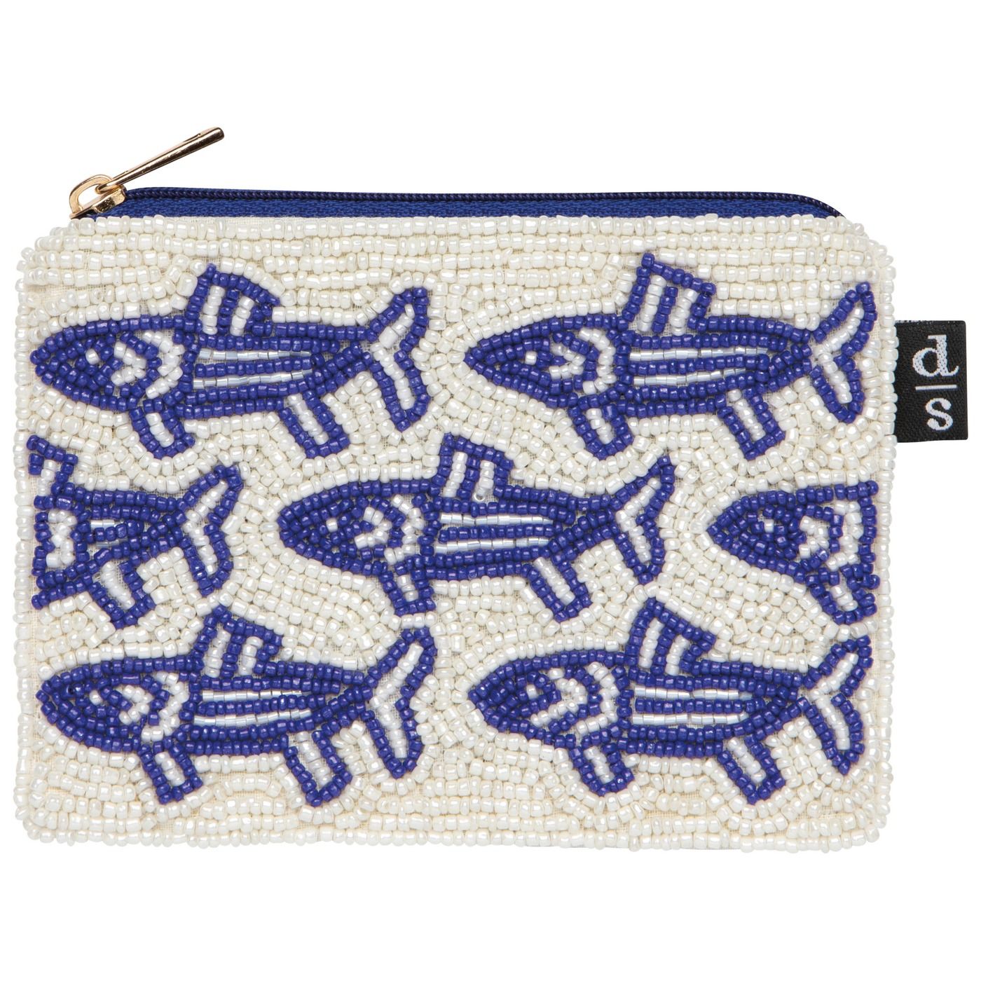 Siren Beaded Pouch Body: Cotton; Beads: Glass W5.25 × L3.75"
