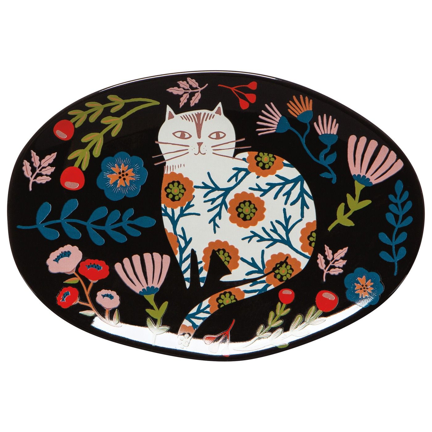Catbloom Trinket Tray Stoneware W6.5 × L4.5"