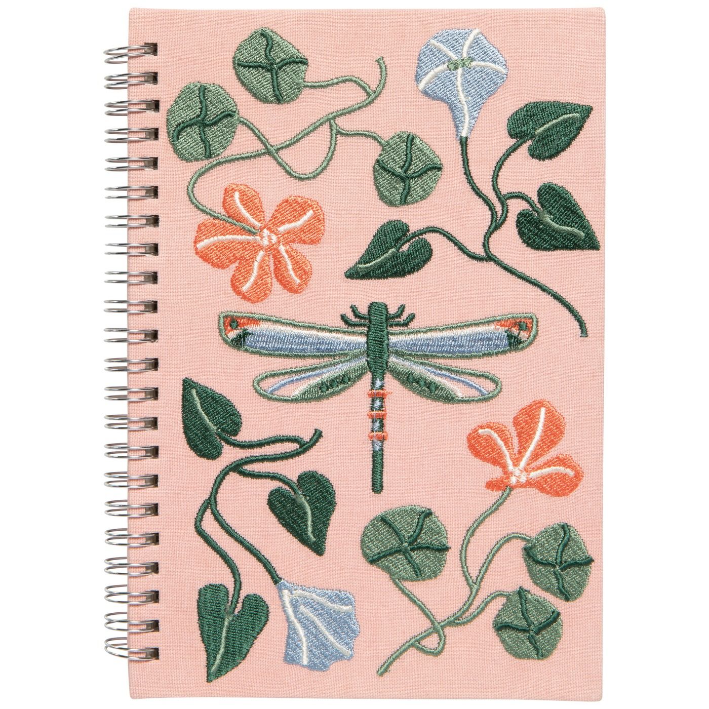 Pond's Edge Embroidered Notebook Outer: 50% Cotton, 50% Linen; Body: Recycled Paper; Embroidery: Polyester W5.5 × L8 × H0.5"