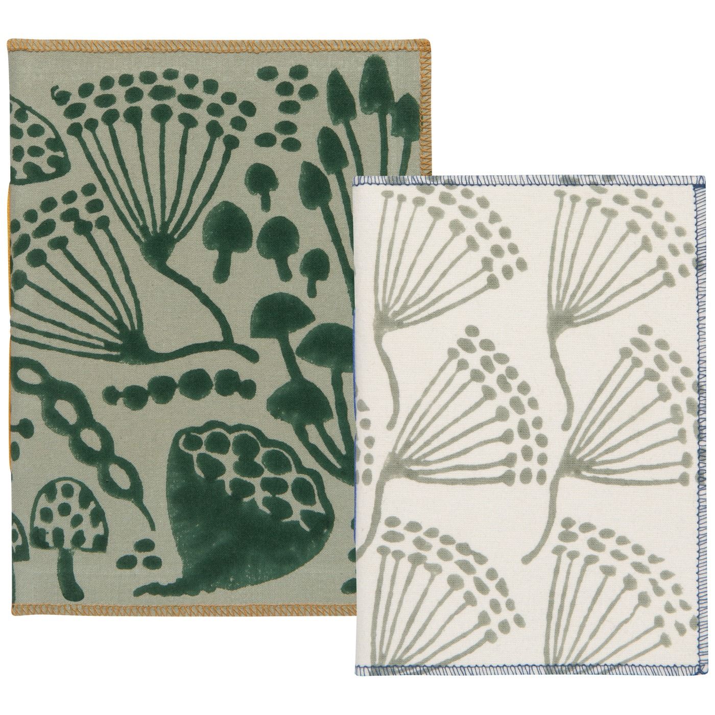 Wildgrove Block Print Notebooks Set/2 Assorted Cover: Cotton; Body: Paper W6 × L8" / W5 × L7"