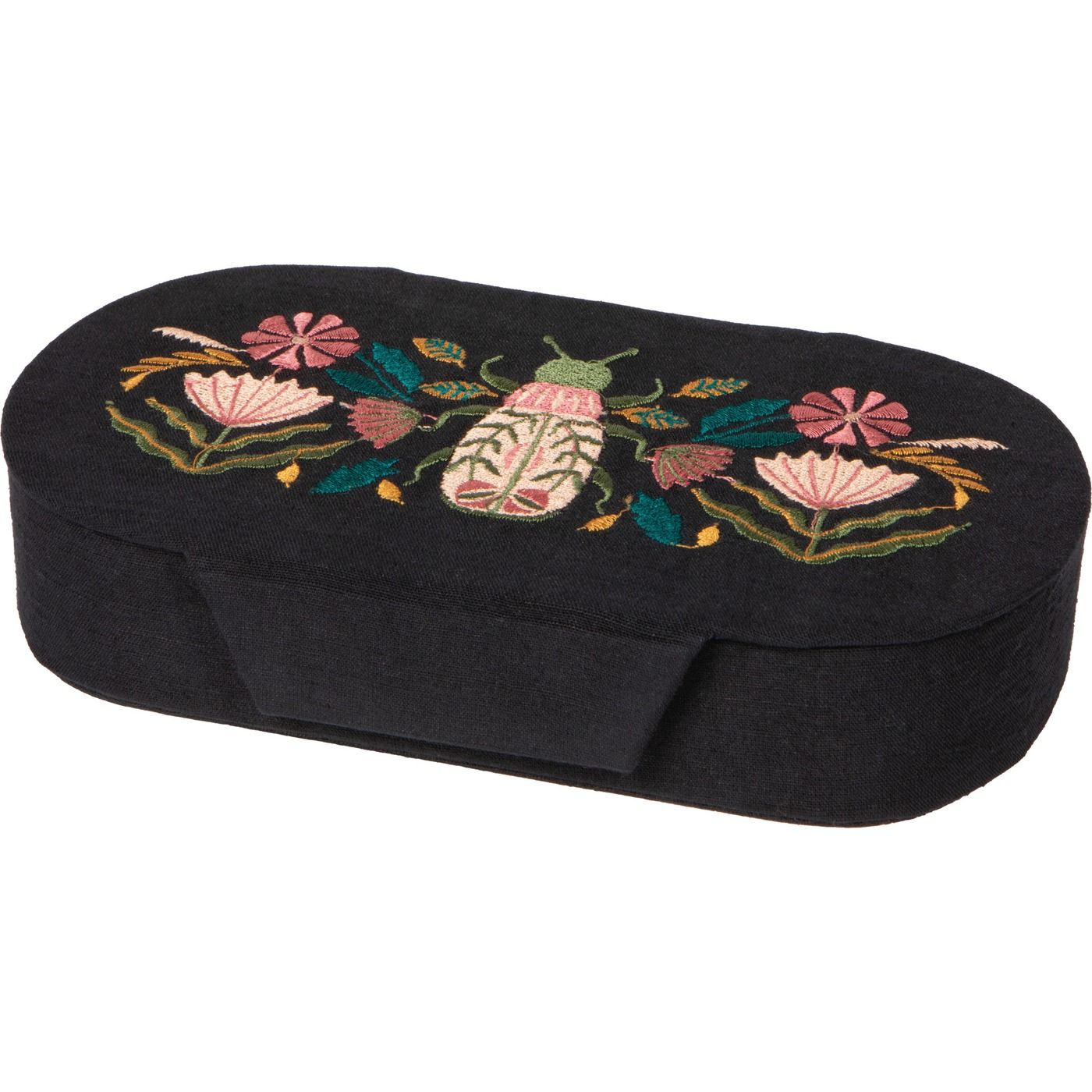 Amulet Embroidered Jewelry Box Box: Cotton; Lining: Polyester Velvet W4.5 × L8 × H1.5"