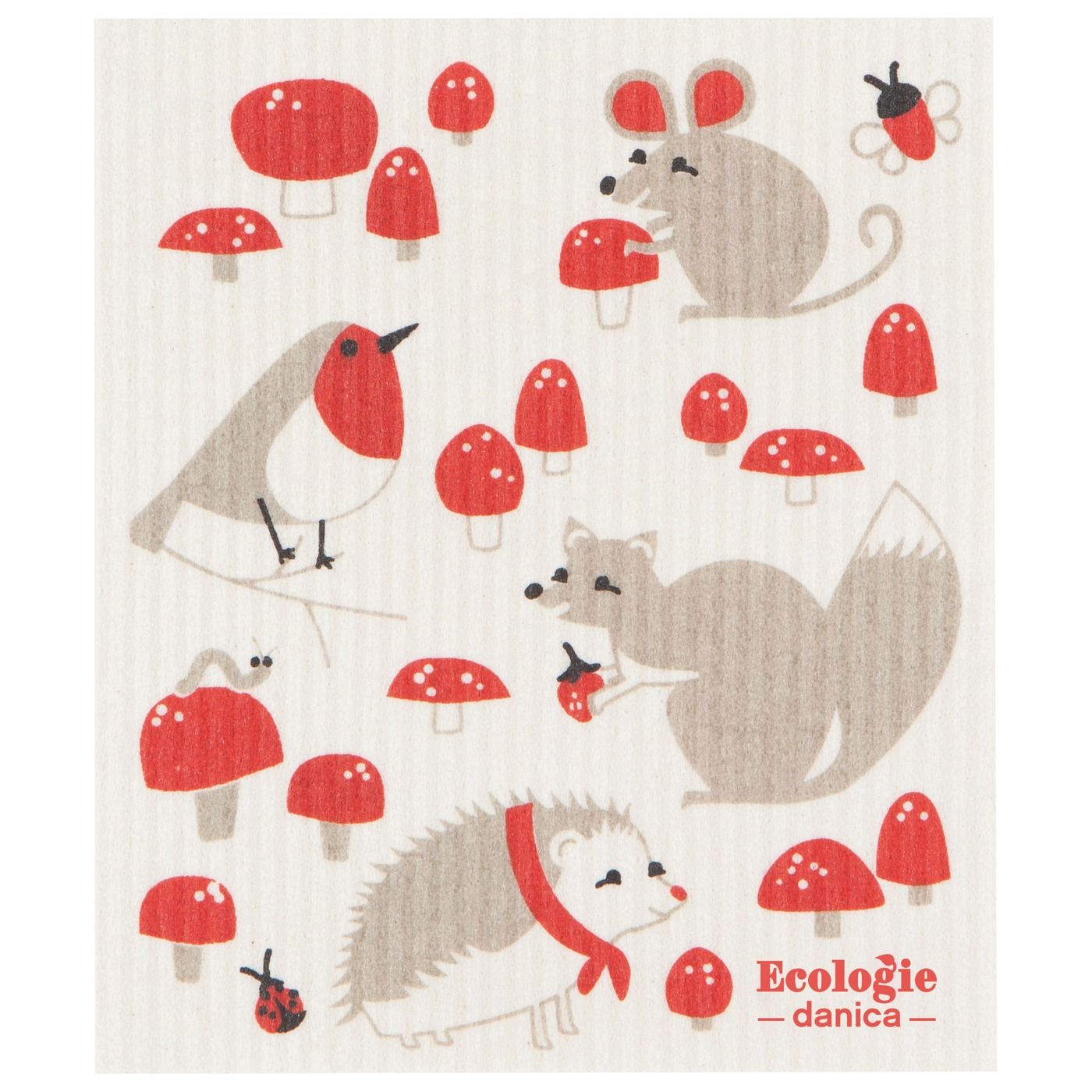 Swedish Dishcloths - Toadstool Time W6.5 × L8"