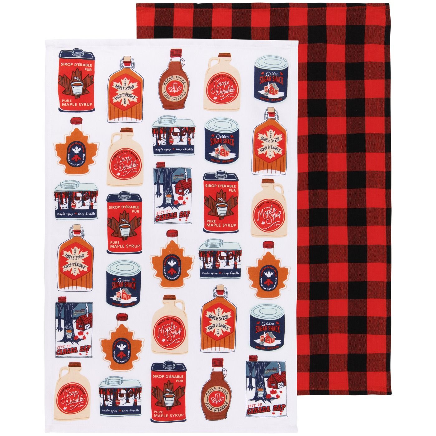 Maple Syrup Printed Dishtowels Set/2 Assorted
