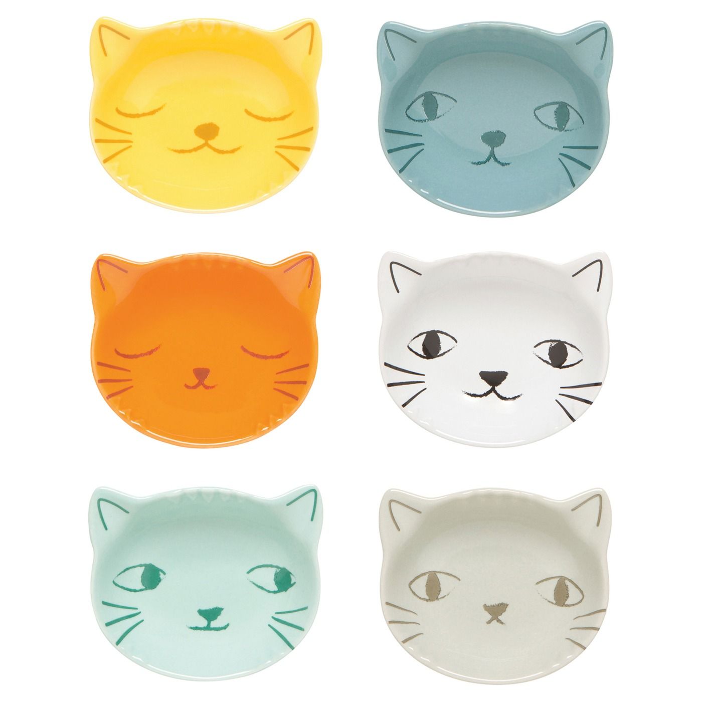 Shaped Pinch Bowls - Purrfect Set/6 Assorted W3.5 × L3 × H1" 2 oz