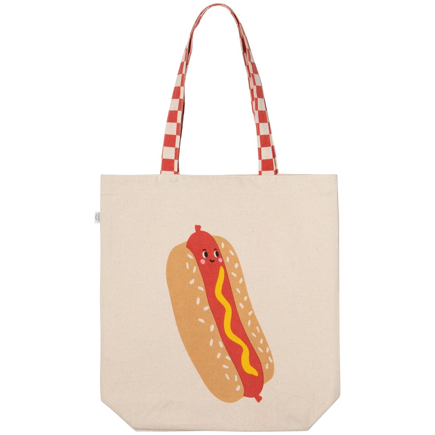 Hot Dog Everyday Tote Bag Cotton W14 × H15 × D4" / Strap Drop 9"