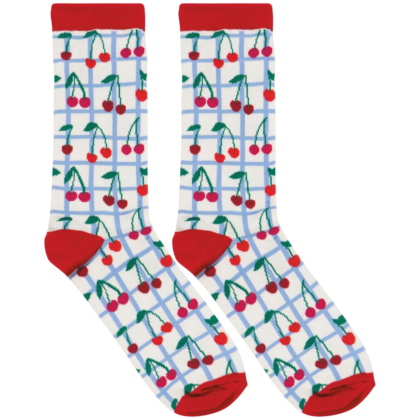 Very Cherry Socks 70% Cotton, 28% Polyester, 2% Spandex W3.3 × H15"