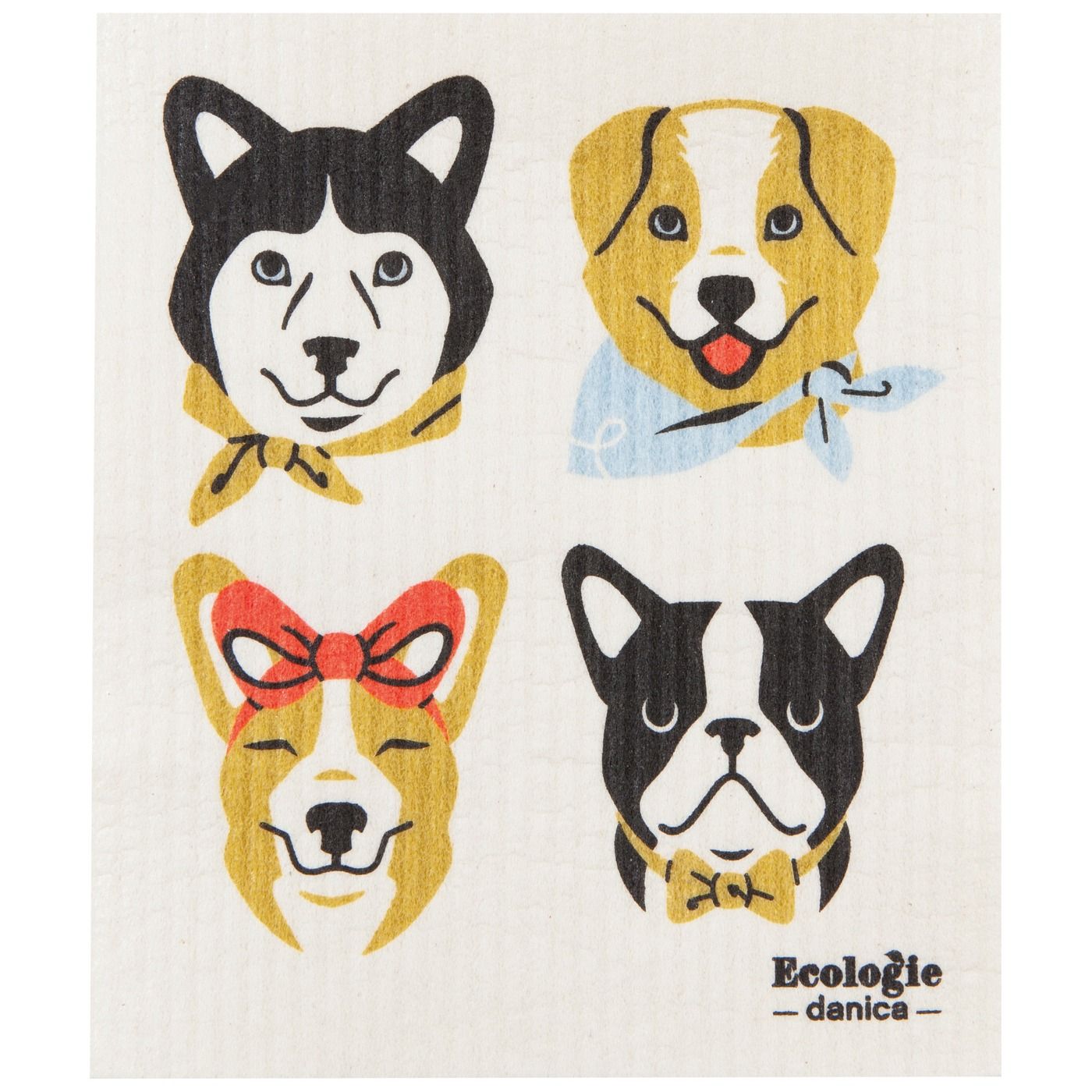 Swedish Dishcloths - Uptown Dogs W6.5 × L8"
