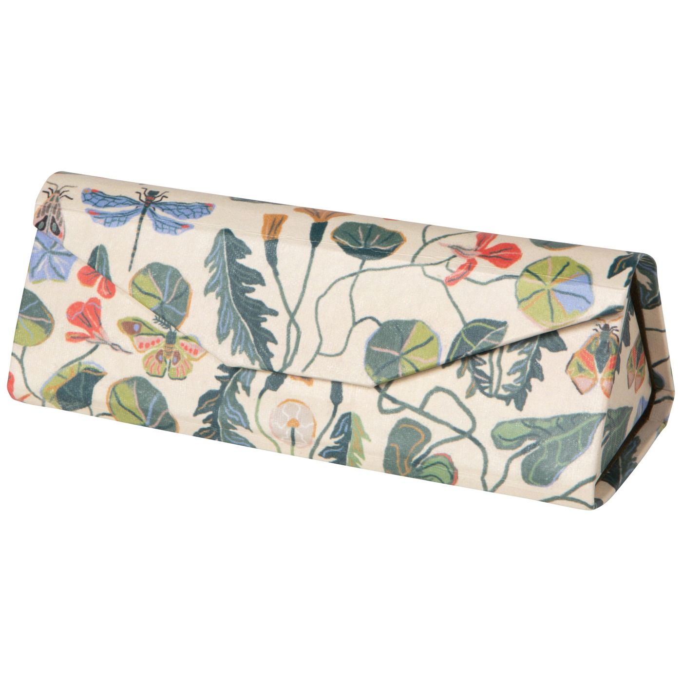 Pond's Edge Foldaway Glasses Case Outer: Recycled Cotton Paper; Lining: Polyester Velvet W6.5 × L2.5 × H2.25" (Expanded) / W2.5 × L6.5 × H0.6" (Collapsed)