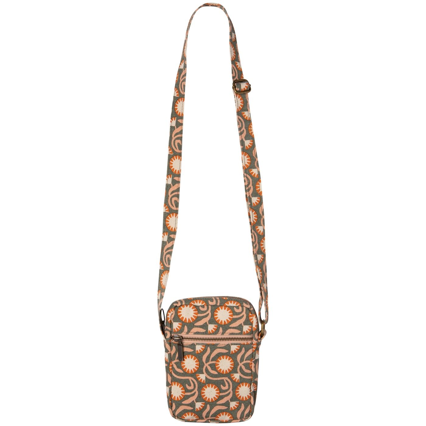 Sunburst Crossbody Bag Cotton Canvas W5.75 × H7.5 × D1.5"