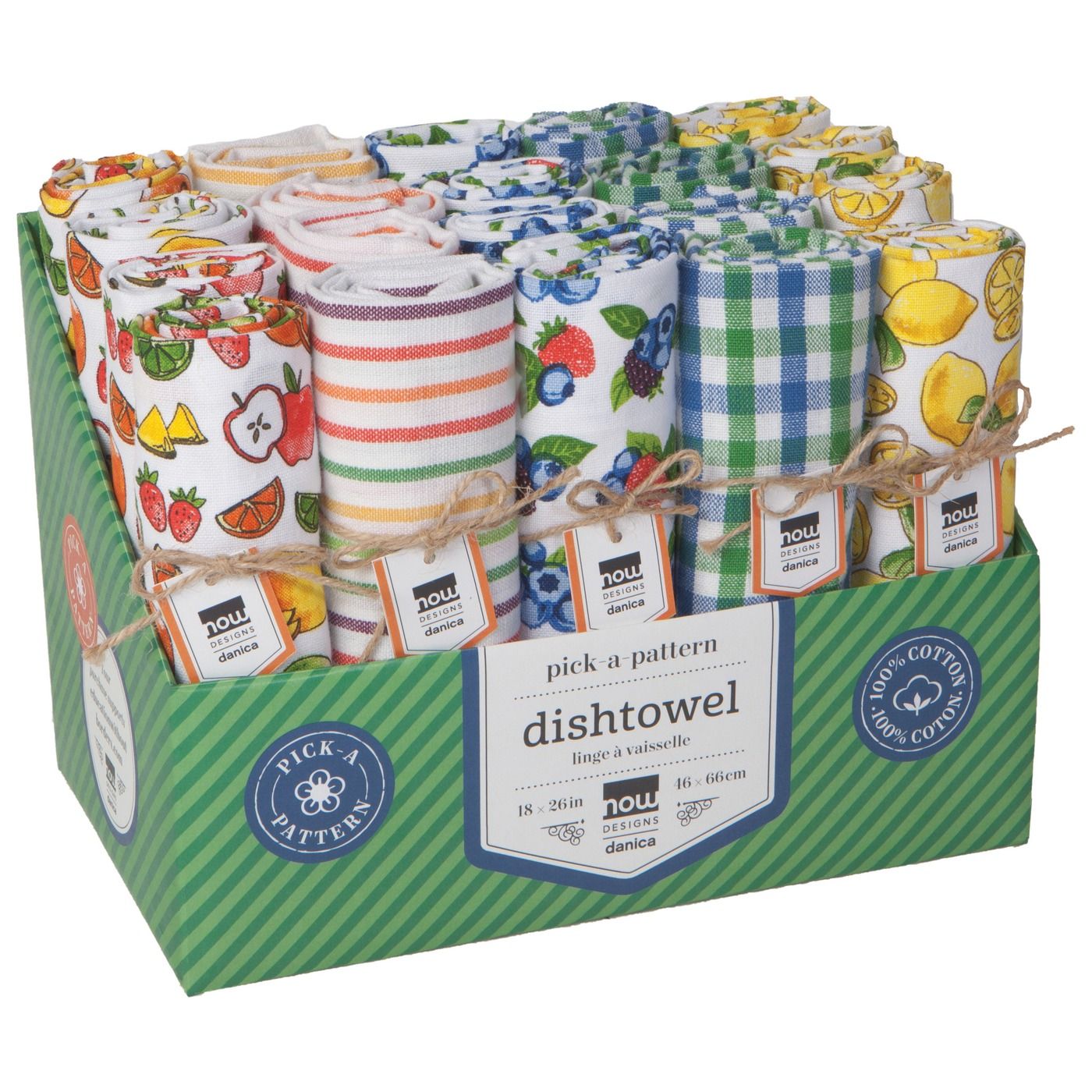 Berries &amp; Fruit Dishtowel: L10.5 × D6 × H7" / Dishtowel: W18 × L26"
