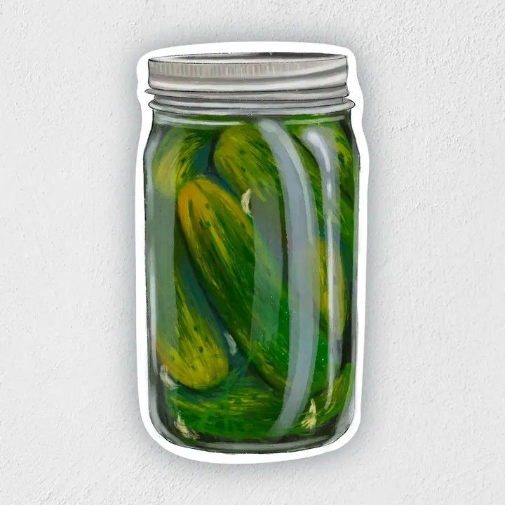 Pickle Jar Sticker | Waterproof Hand-Drawn Decal
