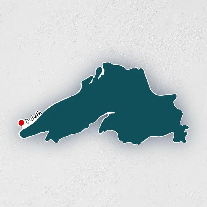 Duluth Pin on Lake Superior Sticker