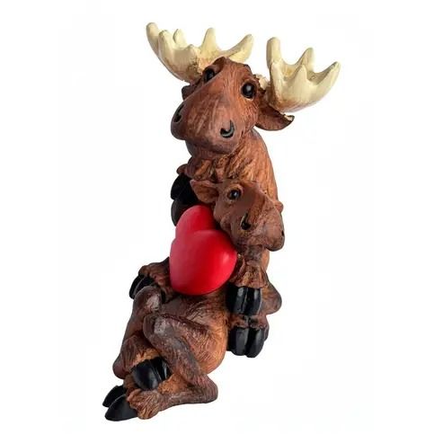 Moose Couple Figurine