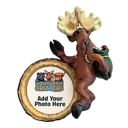 Hiker Moose Ornament