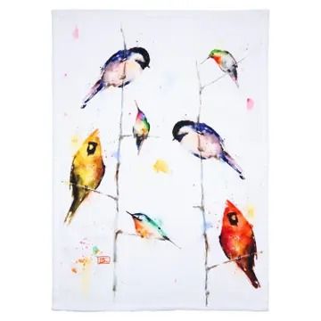 Birds On Branches Tea Towel